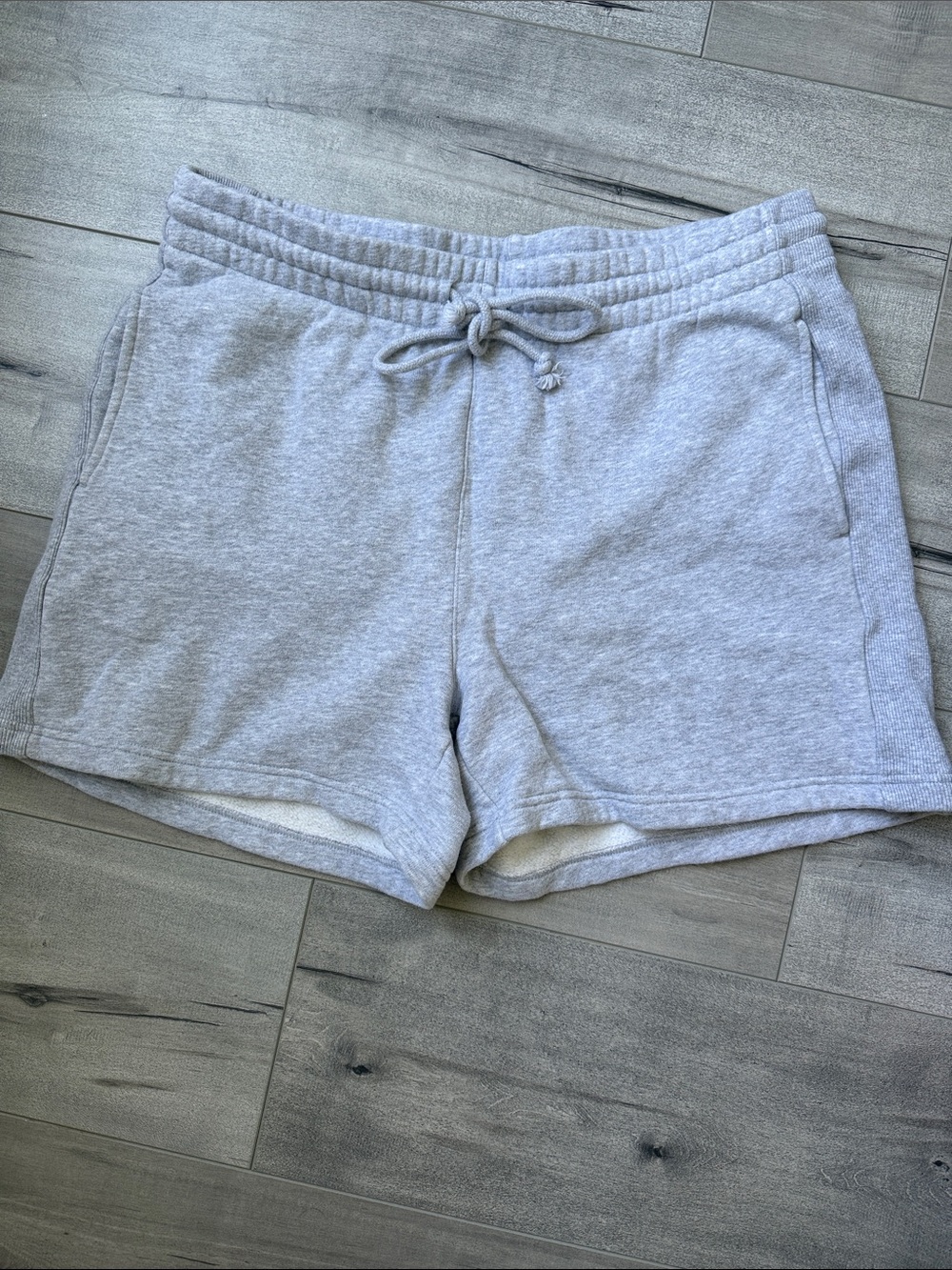 TNA Women’s Casual Drawstring Fleece Shorts - Light Gray